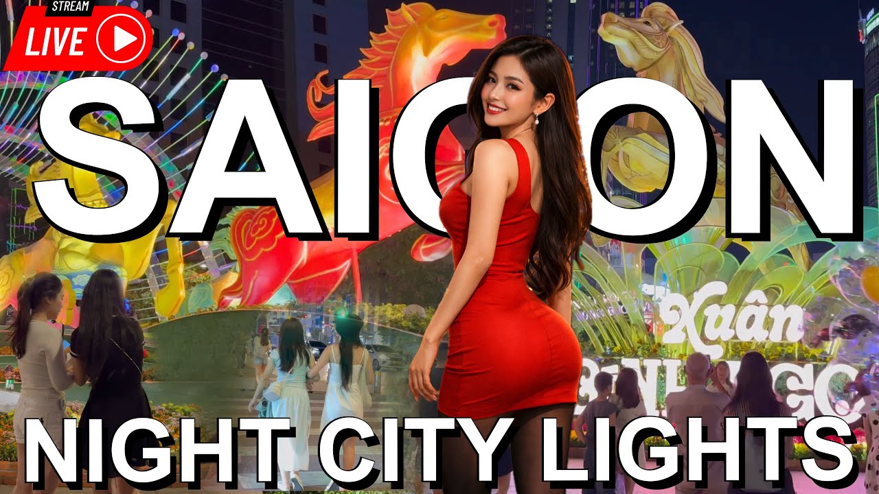 Ho Chi Minh City Night LIVE 🇻🇳 | District 1 Street Scenes & City Lights (4K)