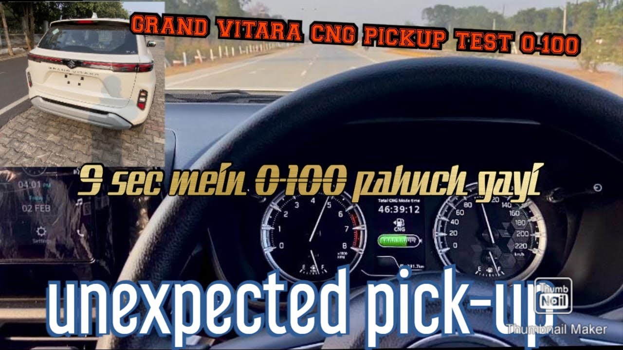 GRAND VITARA CNG PICKUP TEST 0-100|| 6 second mein 100 par pahuch gyi