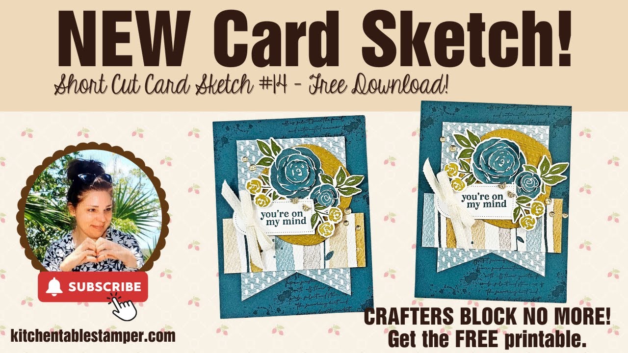 Everyday You & Me Short Cut Card Sketch #14 with Kitchen Table Stamper