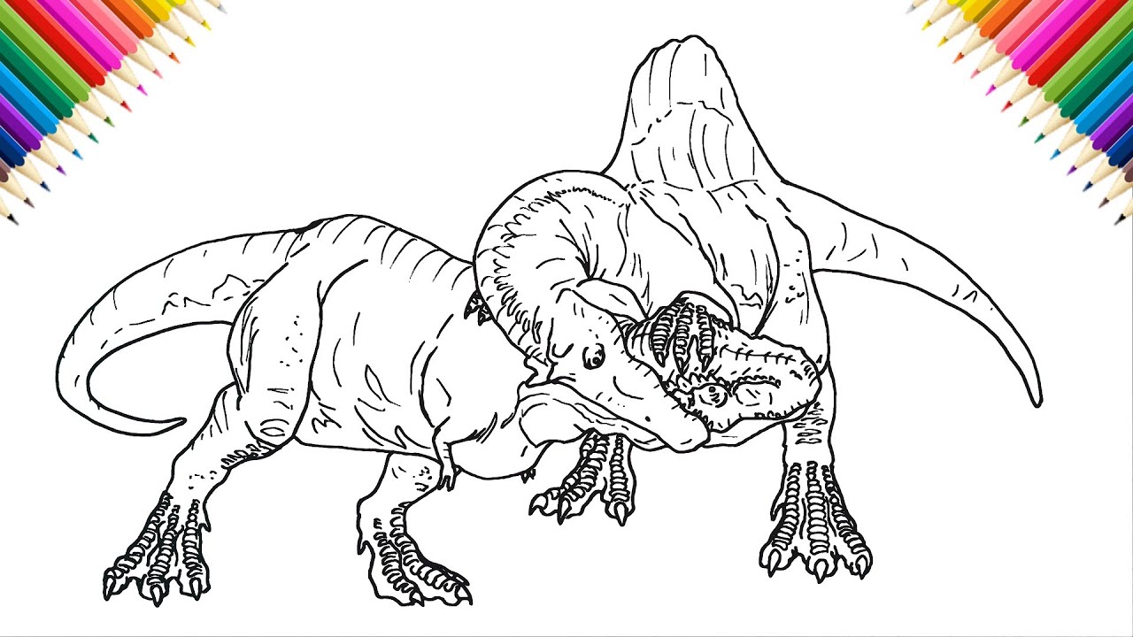 How to Draw Spinosaurus breaks  T-Rex's neck
