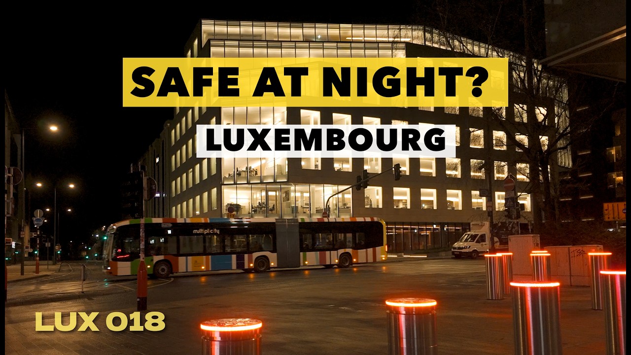 LUXEMBOURG 🇱🇺 Night Walk in the City Center | Living in Luxembourg City 4K | 018
