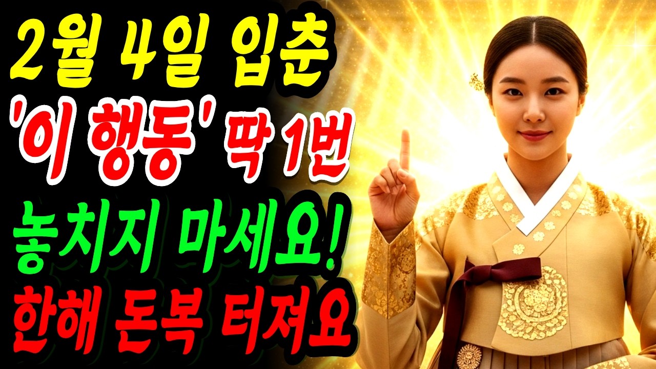2026년 입춘 전날 밤, 단 한번  ‘이 행동’ 안 하면 1년 돈줄 다 막힙니다! 지금 꼭 확인하세요｜재물운｜풍수비법