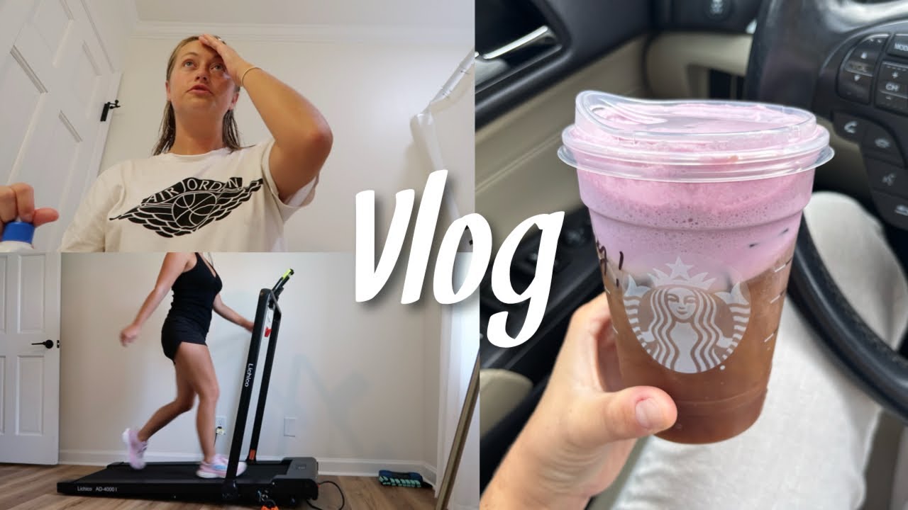 VLOG: evening skin+hair care routine, raspberry Starbucks, cleaning, &  lichico incline treadmill!