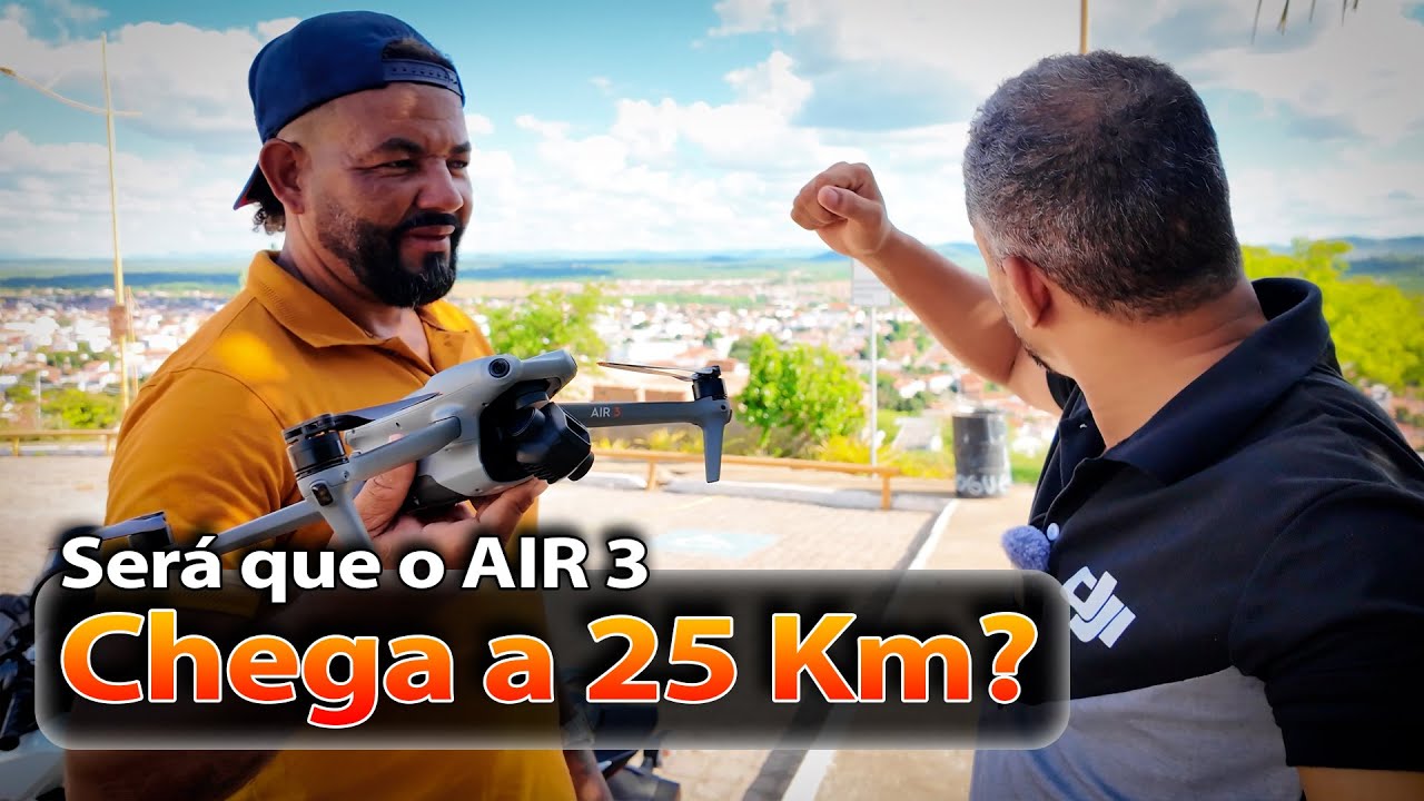 Será que o AIR 3 alcança 25 Km de distância? A intenção é seguir reto até perder sinal.