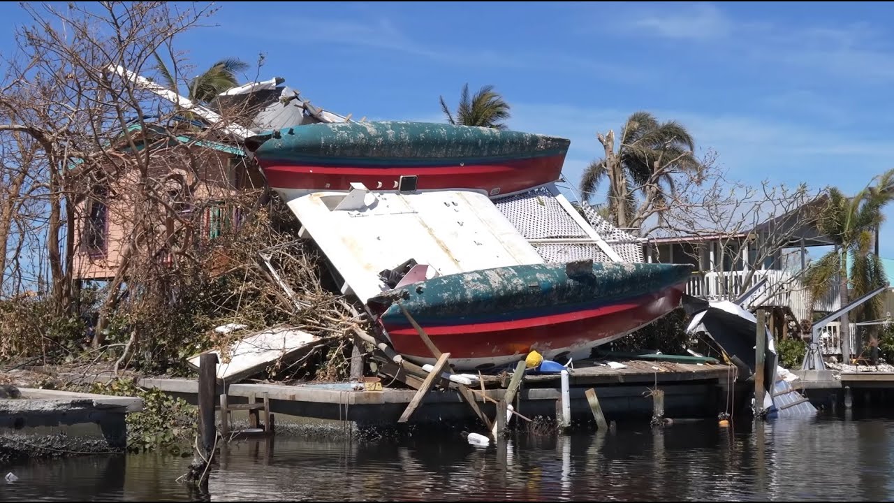 St James City, FL Hurricane Ian - taking a boat into town cut off from surge