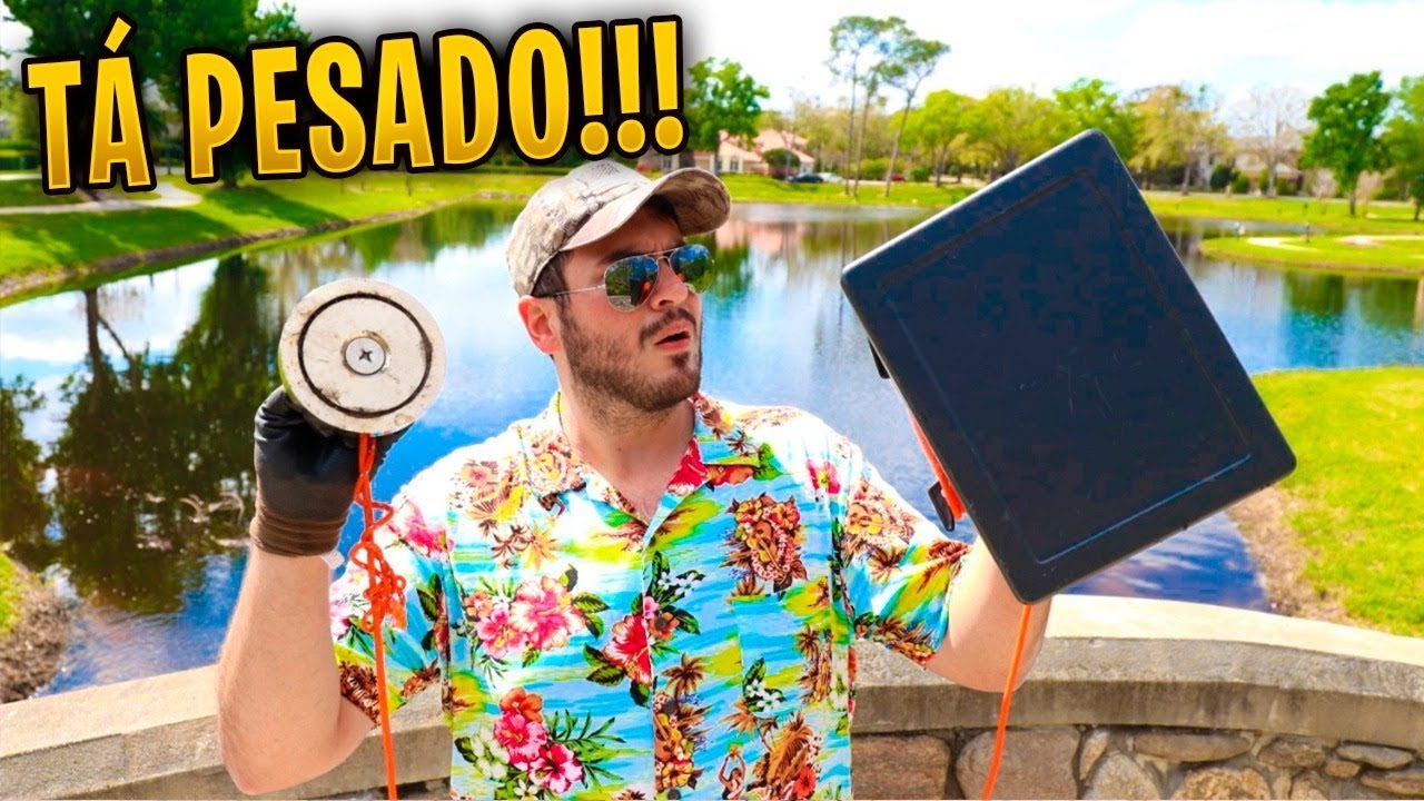 ENCONTREI UM COFRE NO LAGO DA MANSÃO COPA !! ( PESCA MAGNÉTICA )