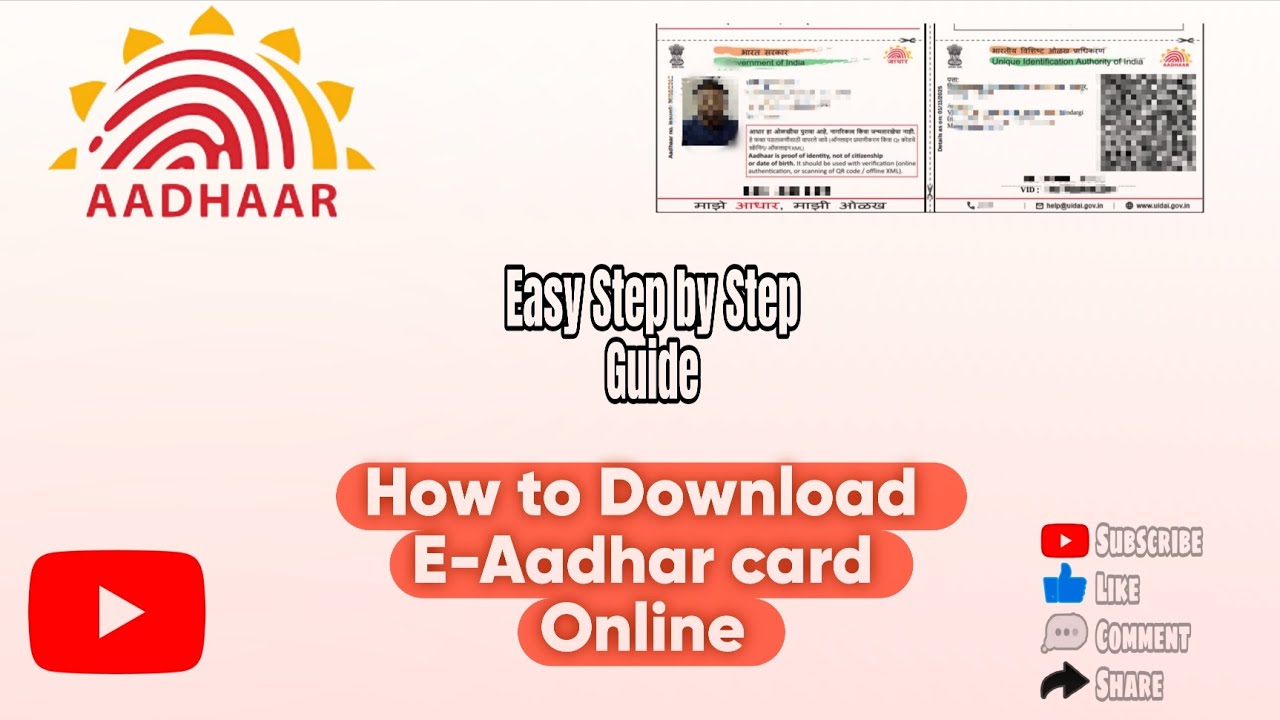 How to Download e-Aadhaar Card  from UIDAI website (2 Easy Ways) 2025 | आधार कार्ड कैसे डाउनलोड करें