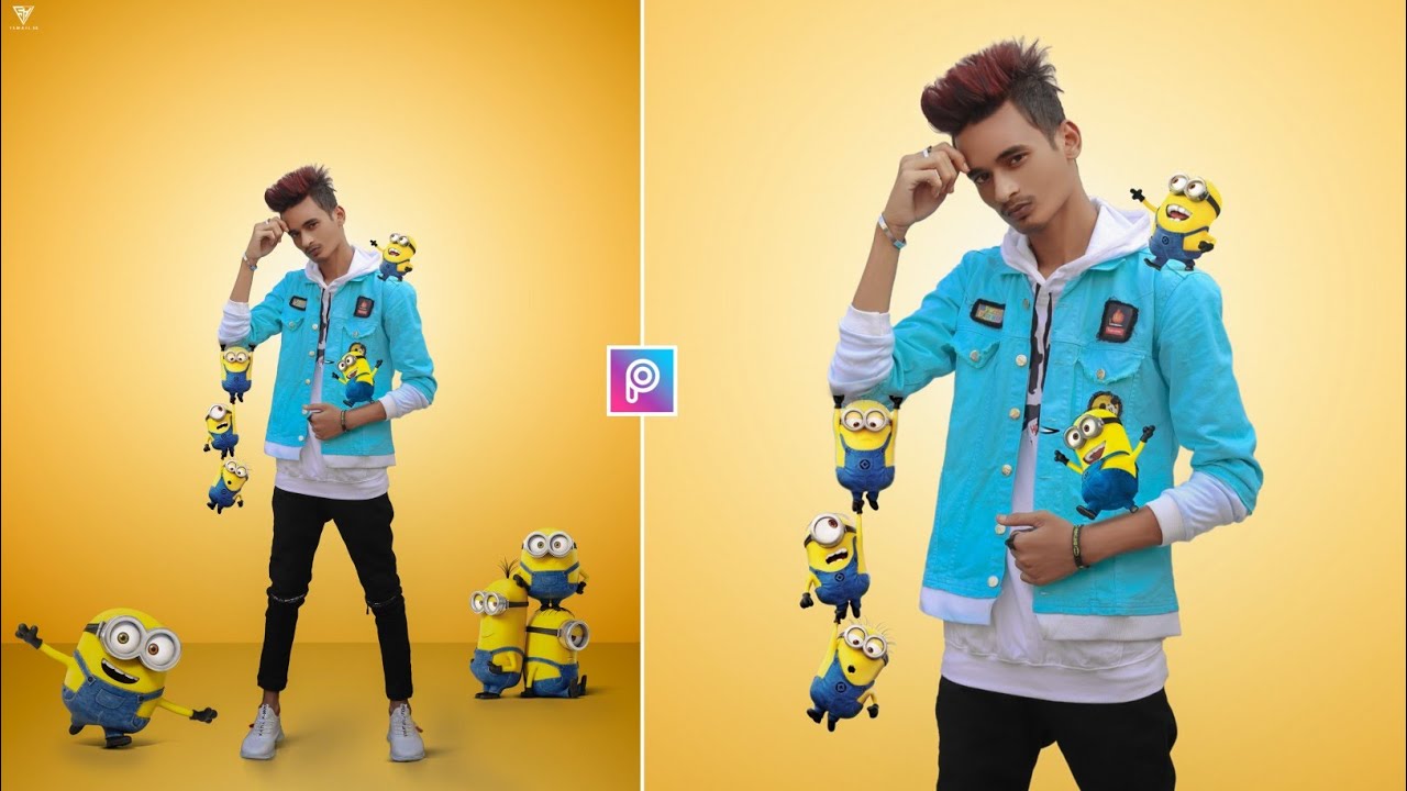 Minions Photo Editing in PicsArt 🐱 | New Concept Manipulation Photo Editing - SK EDITZ