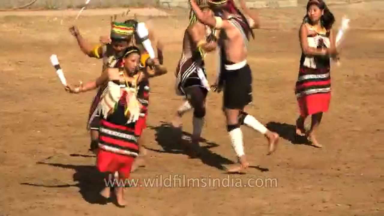 Zeliang tribals presenting a hornbill dance