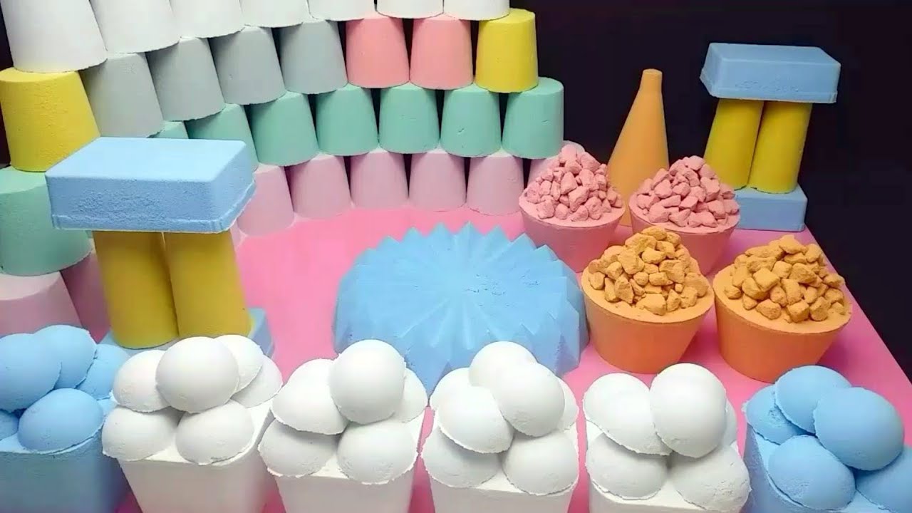 Super crispy colorful baking soda ASMR | oddly satisfying
