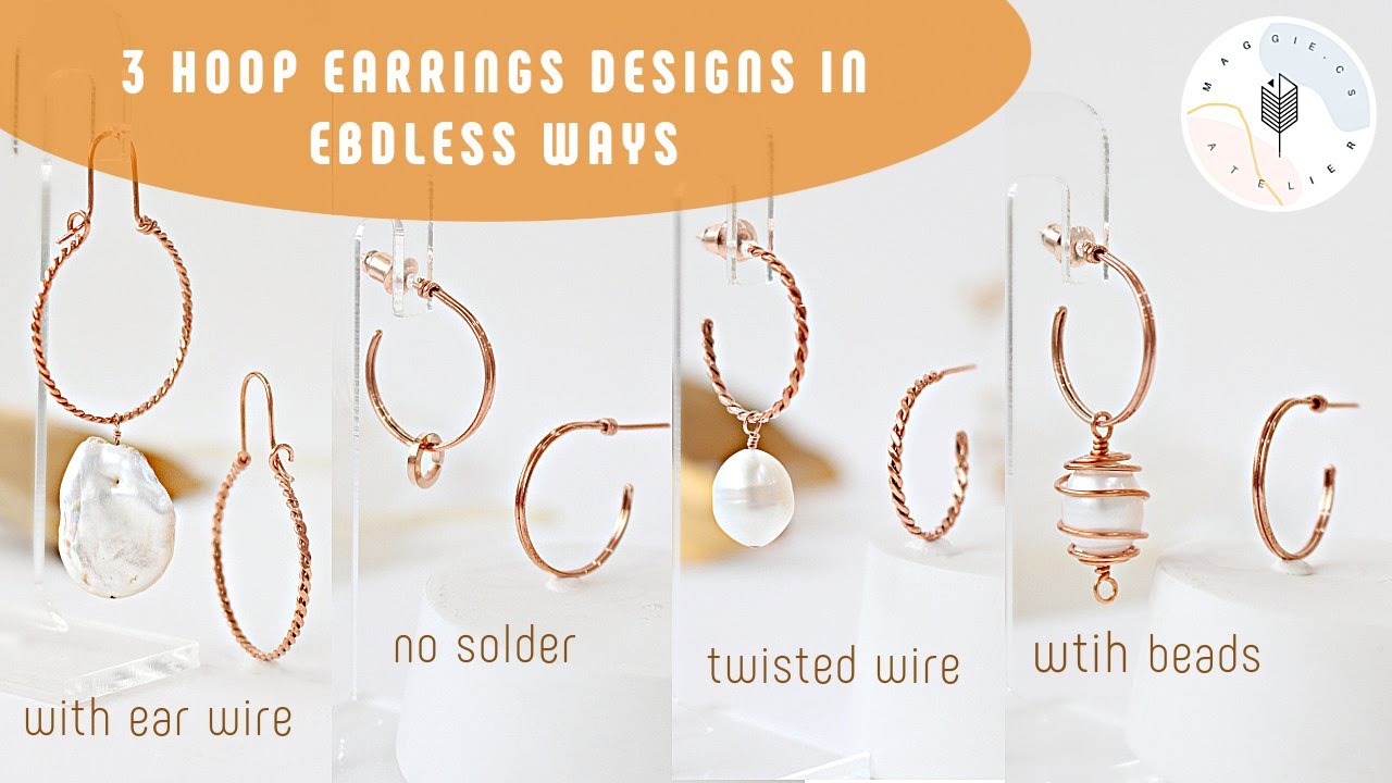 Hoop Earrings in Endless Ways | DIY earrings with twisted copper wire and beads | Easy -Intermediate