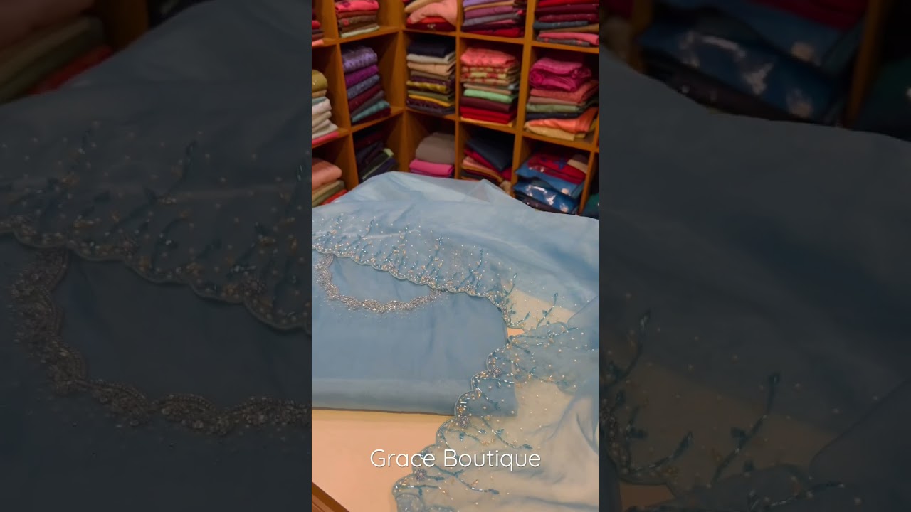 Grace Boutique | Churidar Set | unstitched set | pastel blue | Custom made