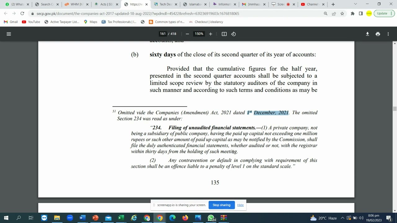 Who needs to submit Financial Statements (Accounts) in SECP?