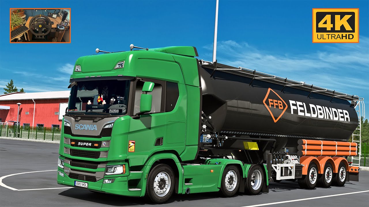 Scania 560R in Promods | Soltau - Nuremberg | ETS2 Gameplay 4K + wheel cam
