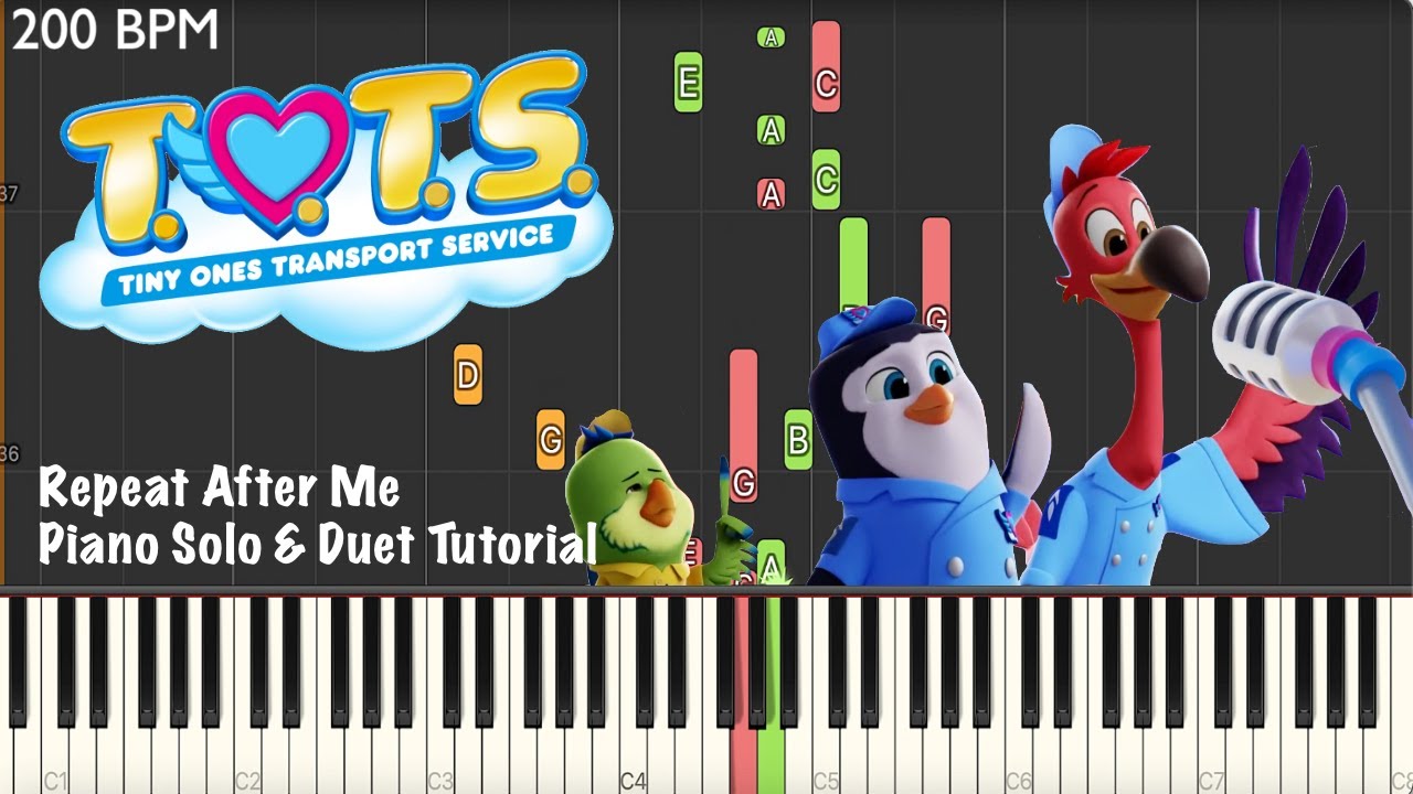 Disney Junior's T.O.T.S. ~ Repeat After Me ~ Piano Solo & Duet Tutorial