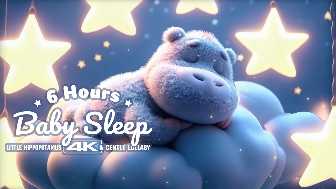 Sleep Switch Lullaby (6 Hours) Little Hippo on a Cloud | 4K Baby Sleep Music