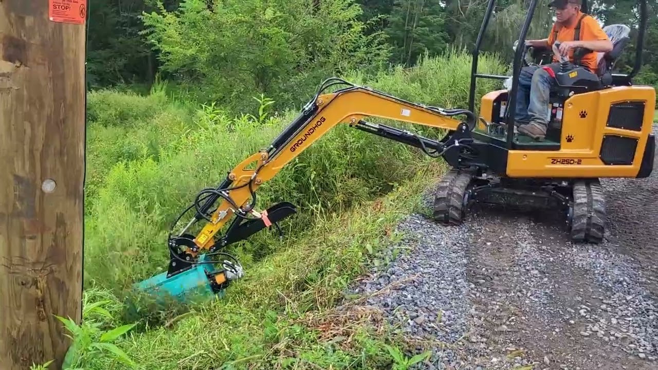 NEW! Flail Mower Attachment for Our Mid Size GroundHog Excavators