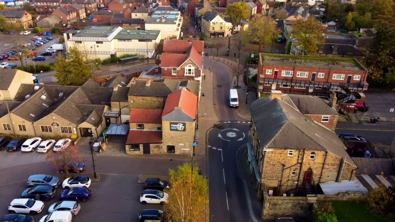 Flight over Wath Parish Church and Town Centre