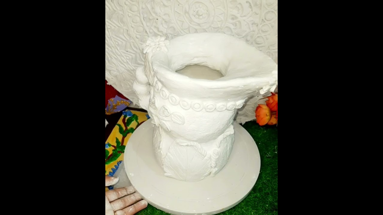 👌🙏How to make a beautiful 3D jug #using wall putty #diy#artscraft #video #art#for you 