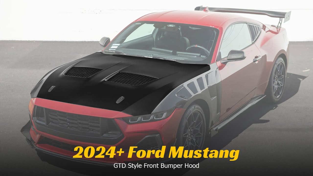 Extreme Online Store For 2024-Up Ford Mustang Aluminum GTD Style Front Vented Bumper Hood Cover