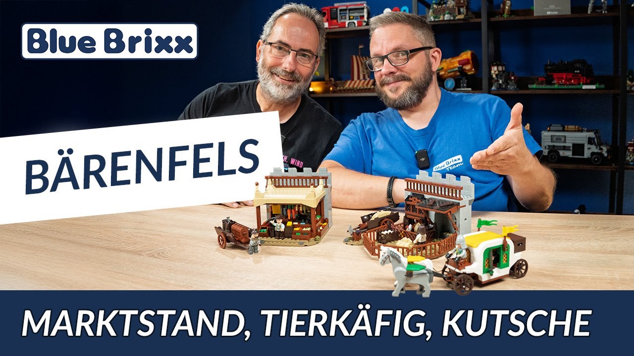 Drei neue Sets für Burg Bärenfels! Marktstand, Tierkäfig & Kutsche | BlueBrixx Neuheiten