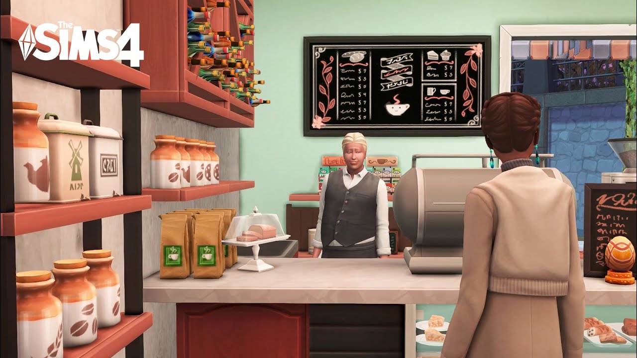 Sunflower Caf&eacute; | No CC Coffee Shop | The Sims 4 Stop Motion Build
