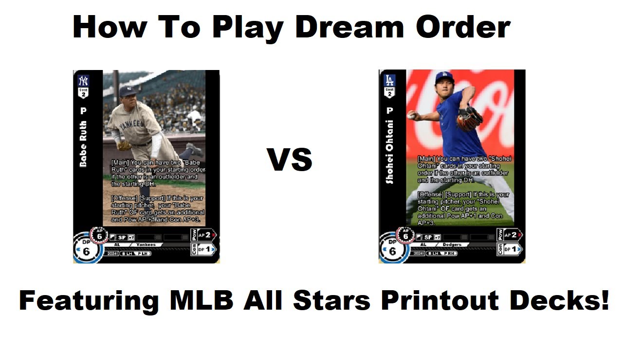 Dream Order Gameplay and Strategy Guide Featuring a Homebrew English MLB Starter Set!