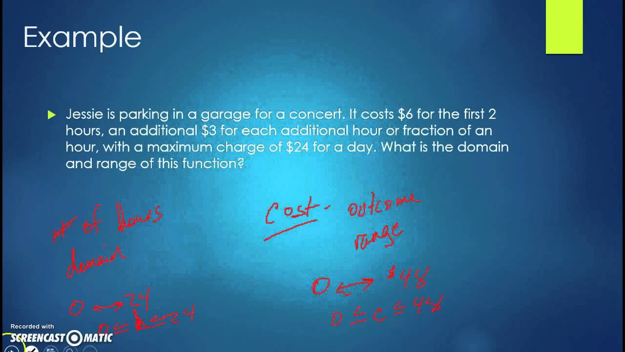 Donain & Range in Real World Situations