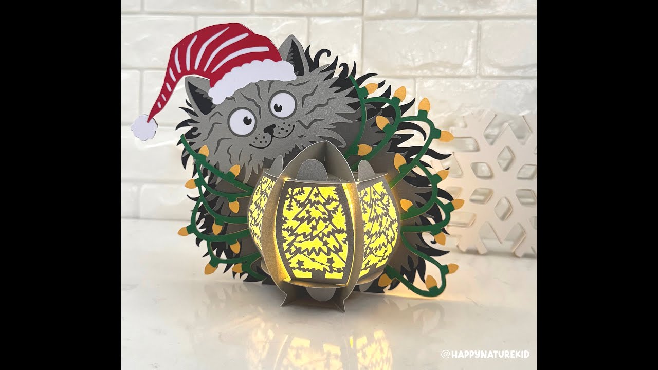 Cute Christmas Cat Lantern tutorial
