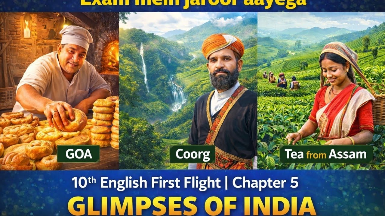 🎯Glimpses of India | Class 10 English | First Flight Chapter 5 | Full Explanation | For Board Exam🔥🔥