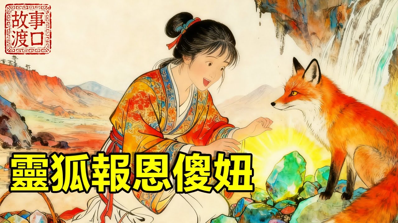 傻姑娘救下受傷靈狐，被村人譏“傻子才信畜生報恩”，狐狸痊癒卻帶傻姑娘來到一處荒山上，忽山崩現玉礦脈，傻姑娘採玉一夜暴富，成為全縣首富！【故事渡口】#民间故事 #故事分享 #善有善报