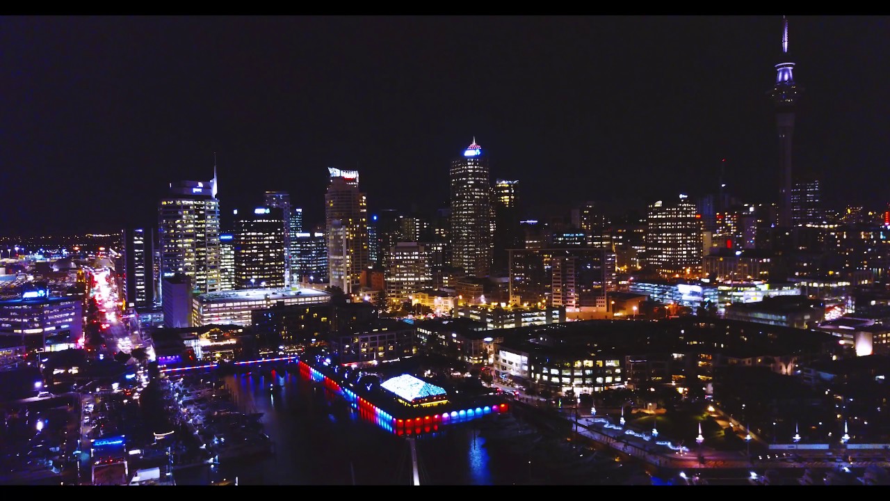 Auckland CBD at Night 4K