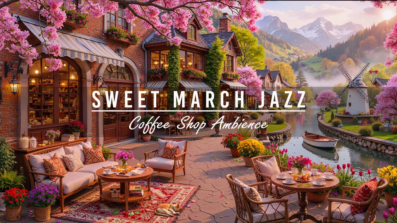 Sweet March Jazz Music for Working,Studying 🌸 Beautifull Spring Morning at Cozy Coffee Shop Ambience