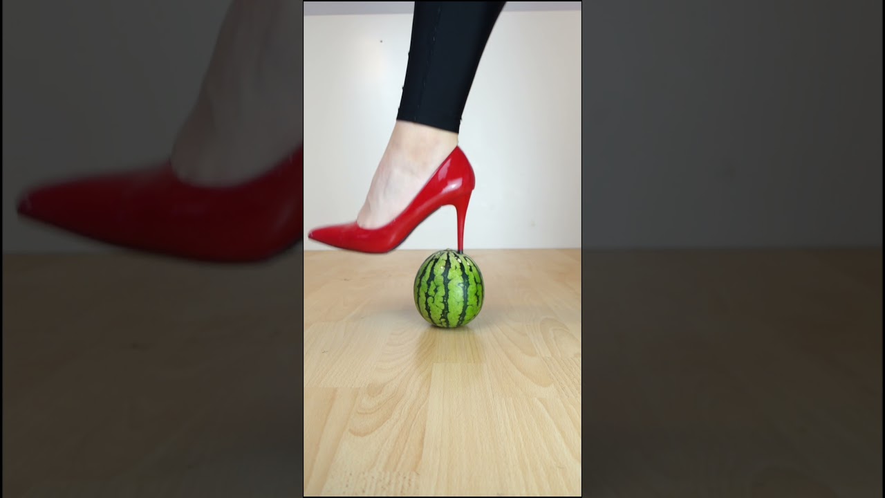 Experiment High Heels vs Watermelon | Crushing Crunchy & Soft Things! #Shorts