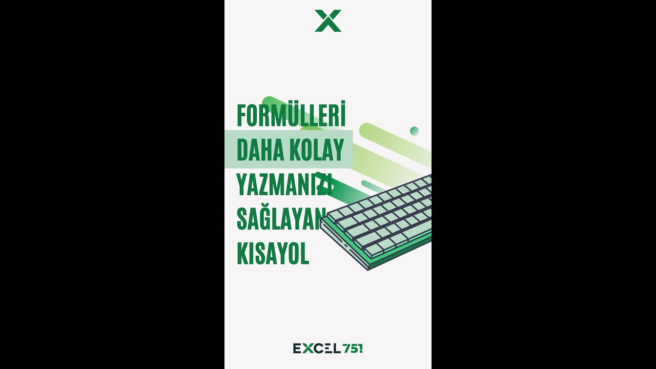 Excelde Form&uuml;llerinizi Daha Kolaylıkla Yazmanızı Sağlayacak İpucu| #EXCEL 751 | #shorts #ExcelForm&uuml;l
