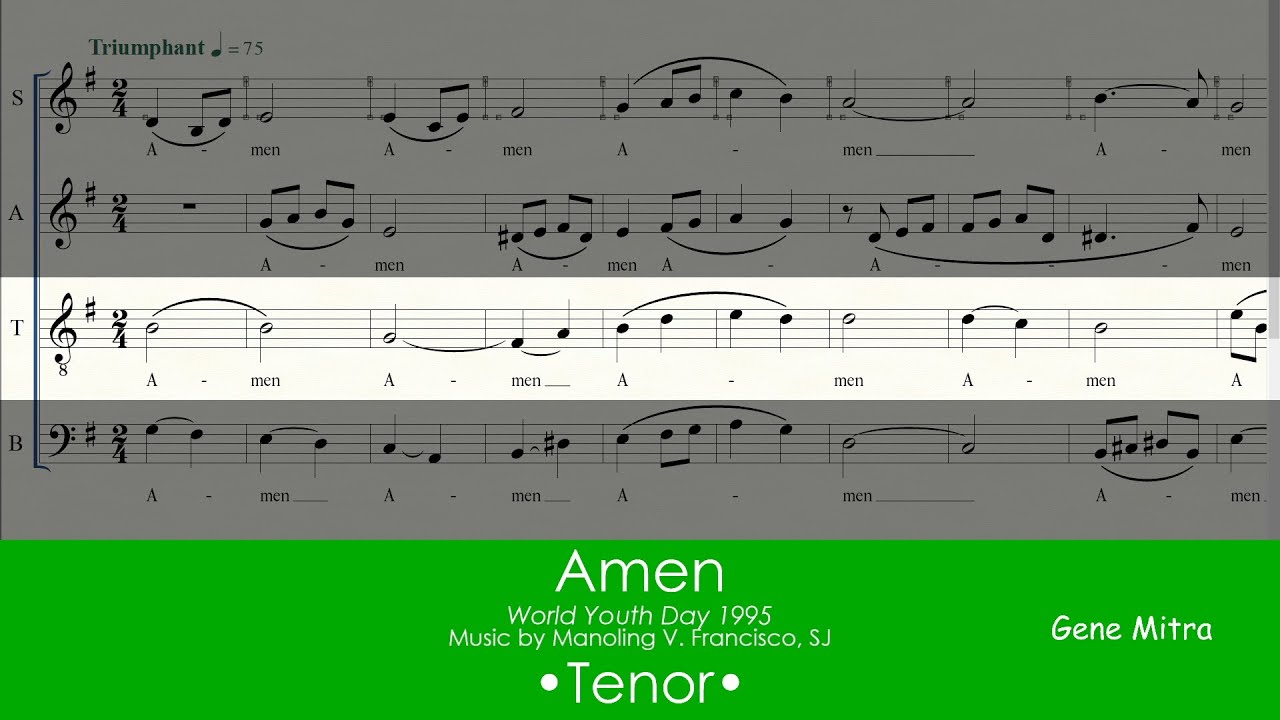 Amen (World Youth Day 1995) • Tenor
