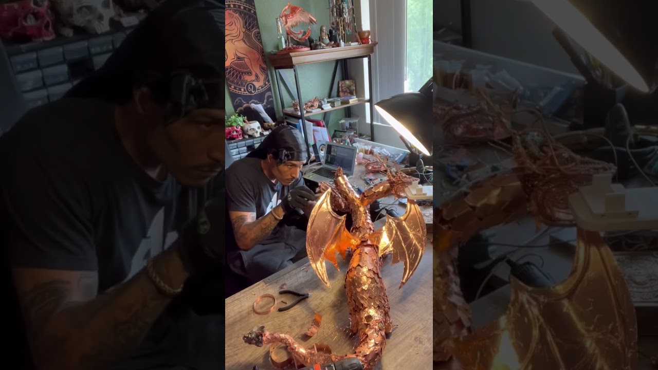Handmade All copper dragon 🐉 #gameofthrones #dragons #houseofthedragon #kingcjdukes #carlray