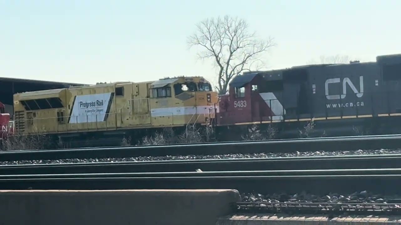 BC Rail and other engines on State Street in Madison,IL on 3/14/26 #trains #hobby #railfanning 