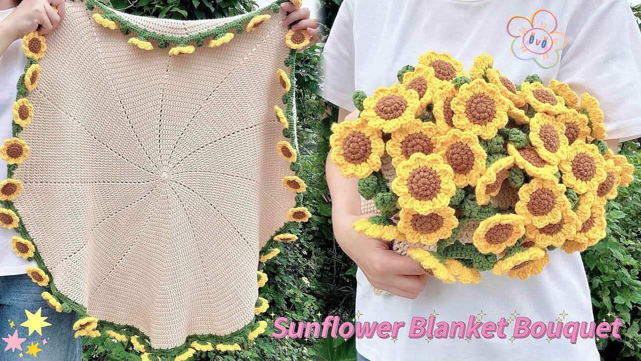 Crochet Sunflower Blanket Bouquet 🌻 | Crochet Flower Blanket For Beginners