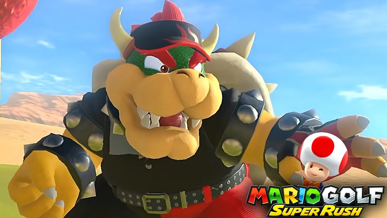 Mario Golf Super Rush Bowser vs Daisy at Balmy Dunes