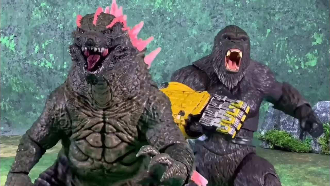Reacting Godzilla x Kong The New Empire Epic Battle Stop Motion