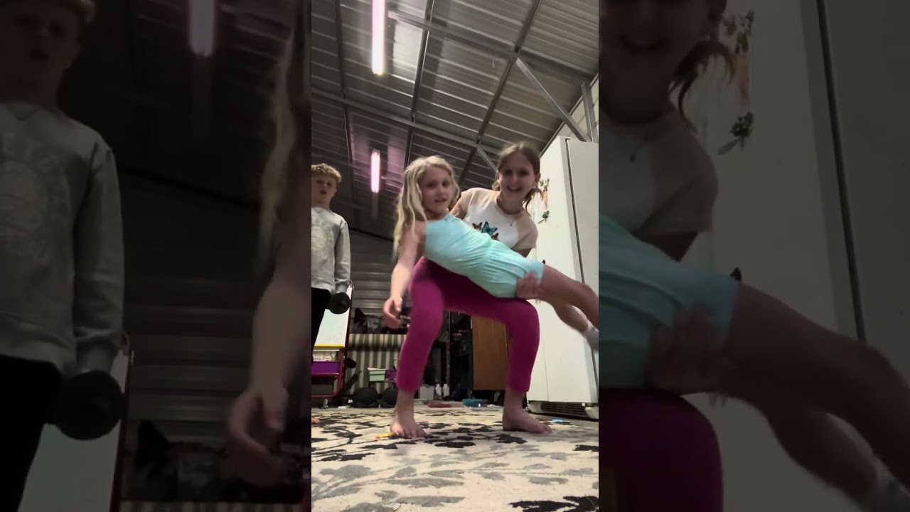 And today&rsquo;s video I&rsquo;m going to be doing gymnastics and doing workout with my older sister again ￼