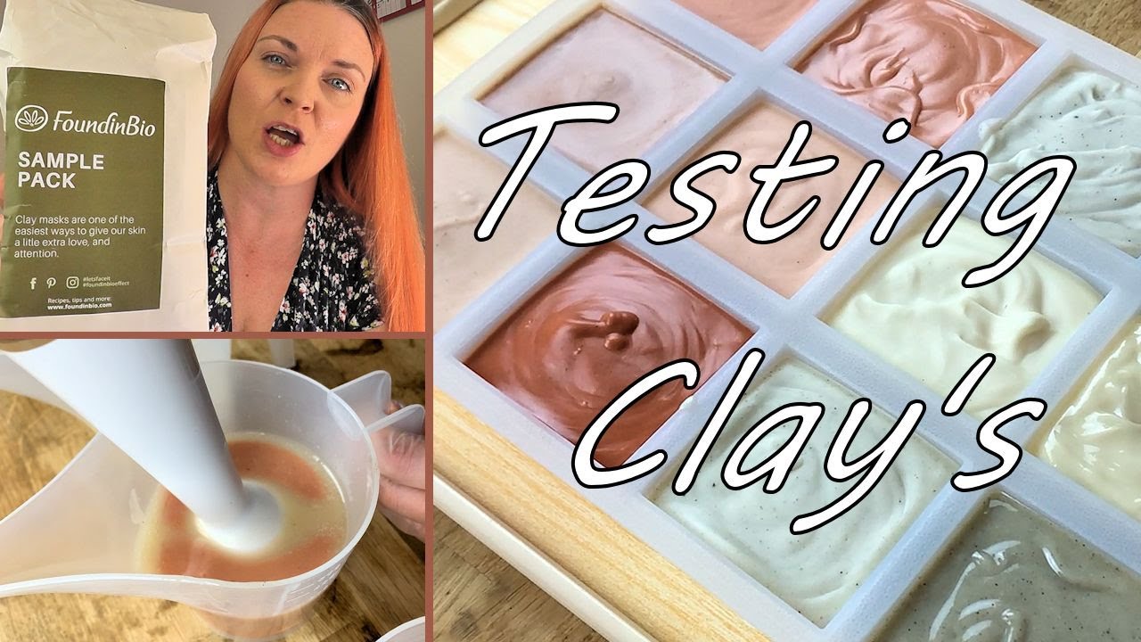 A look at Foundinbio clays: Rhassoul, Dead Sea, Green, Red, Rose & testing them in cold process soap