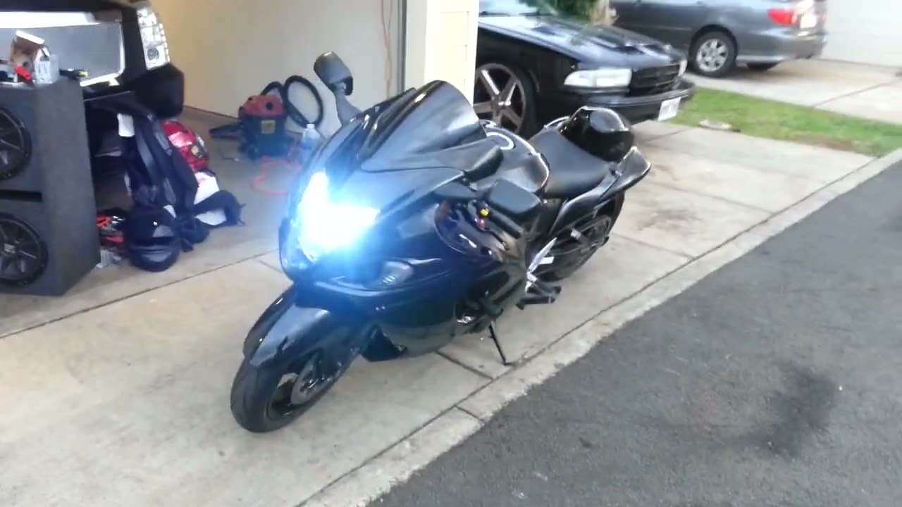 Suzuki Hayabusa with speakers and amp