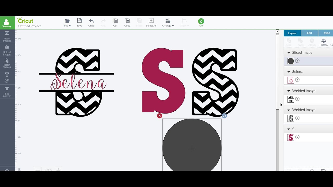Patterned & split images/letters using Slice & Weld - Cricut Design Space