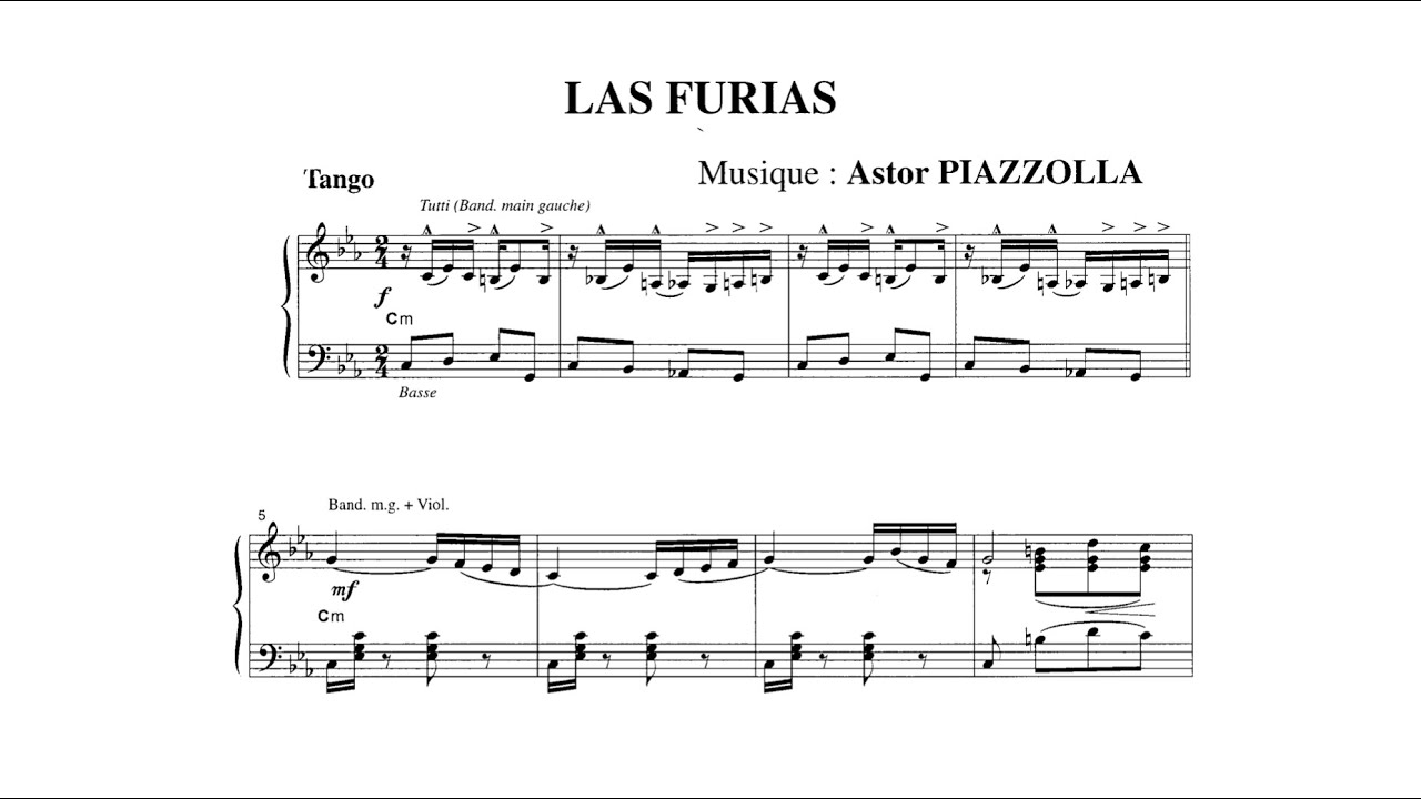 Astor Piazzolla: Tango Las Furias for piano solo (audio + sheet music)