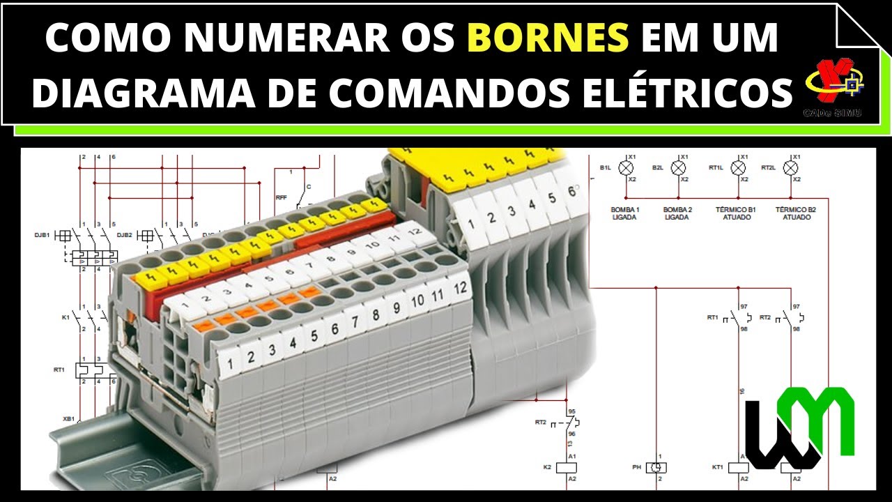 Numerando Bornes em um Diagrama de Comandos Elétricos