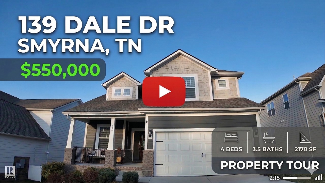 Smyrna TN Home Tour | 4 Bed Hilltop Home w/ Pond Views + Huge Basement