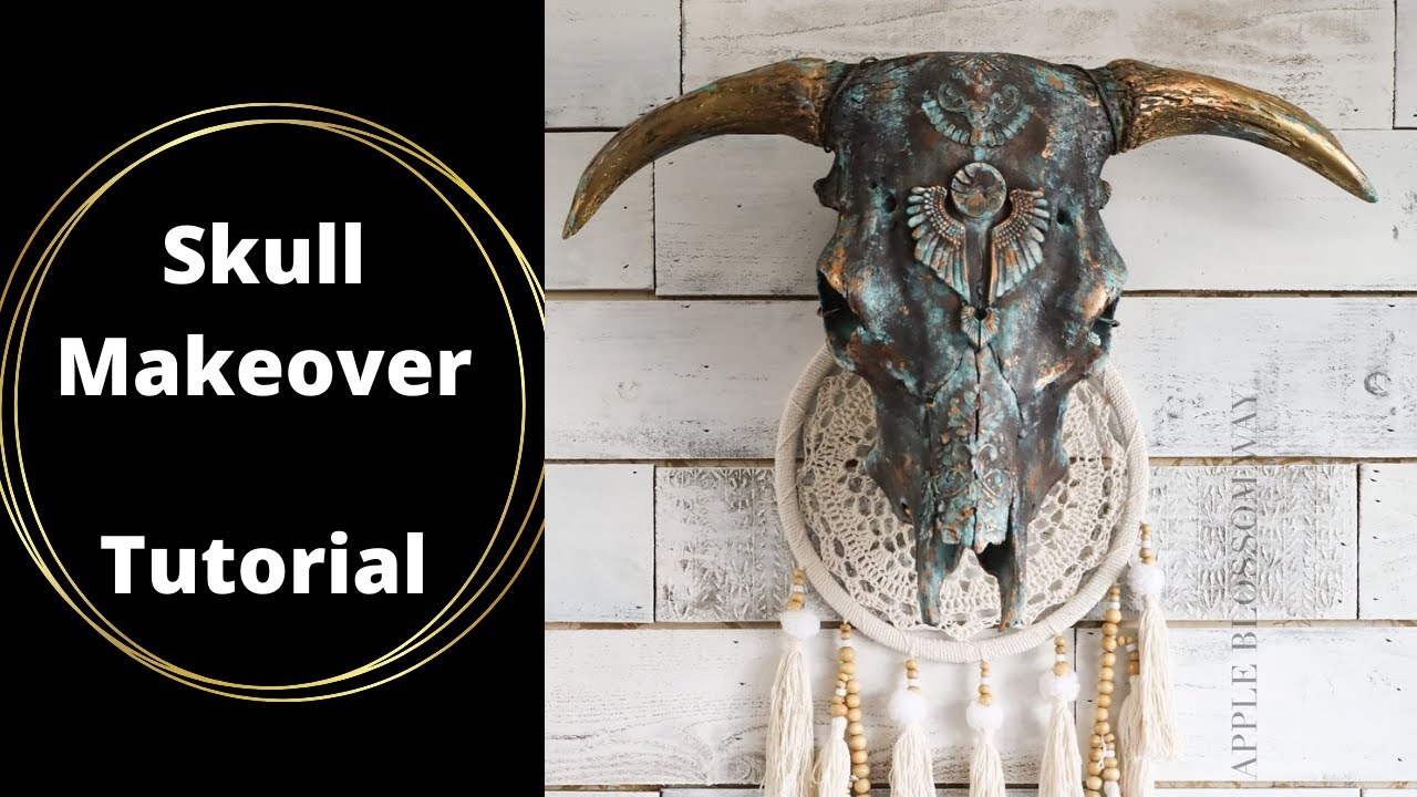 {DIY} - SOUTHWESTERN BOHO BULL SKULL- BOHO HOME DECOR |Apple Blossom Way