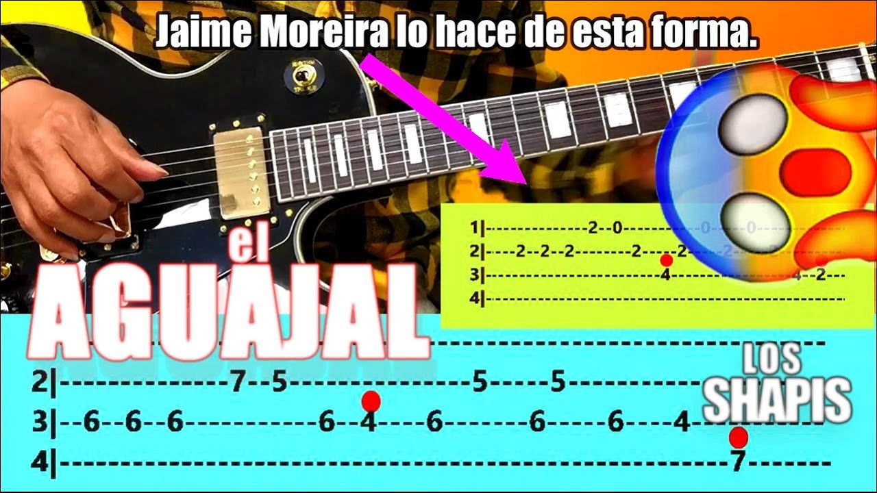 LOS SHAPIS - EL AGUAJAL Tablatura Fácil Punteo para Guitarra